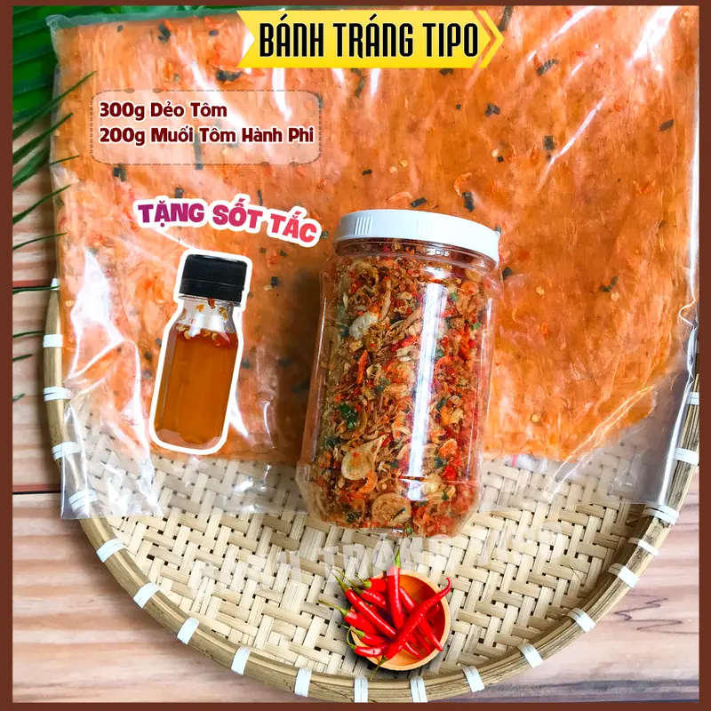 COMBO Bánh Tráng DẺO TÔM Phơi Sương - Muối Tép Hành Phi - Bơ Béo Siêu Ngon - Sốt Tắc - BÁNH TRÁNG TIPO 2