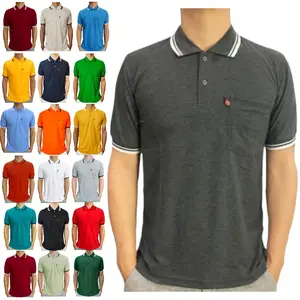 Kaos Polo Shirt Saku Pria Dewasa Kerah polos saku Pria Lengan Pendek size L XL XXL