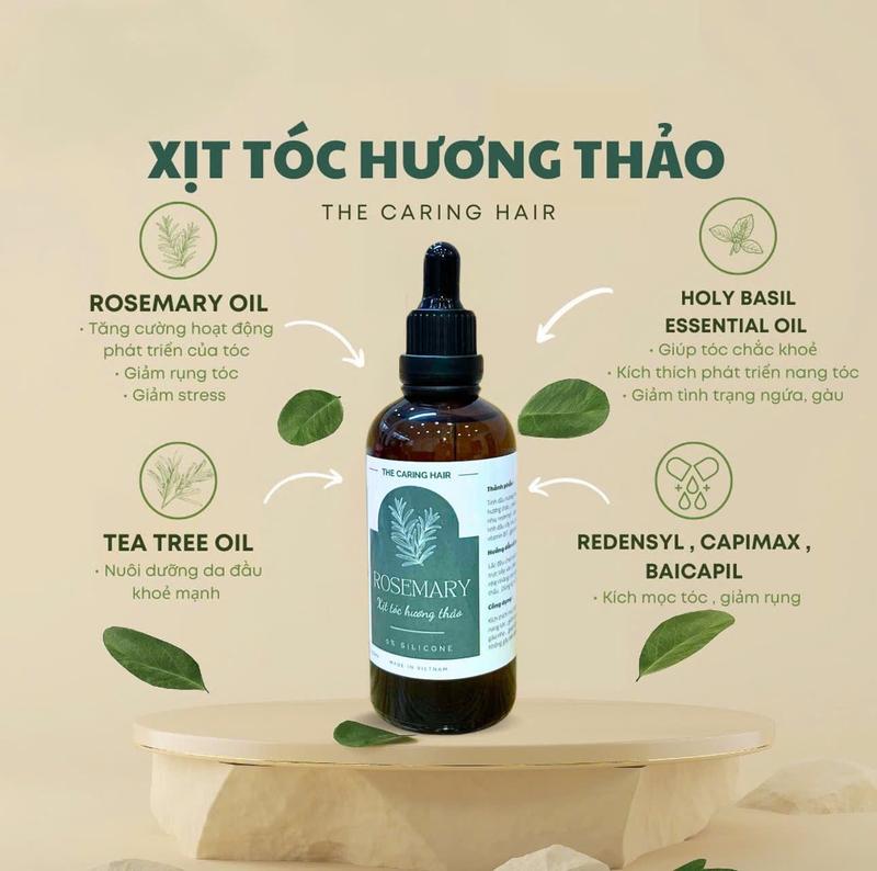 Xịt tóc Hương thảo Rosemary THE CARING HAIR
