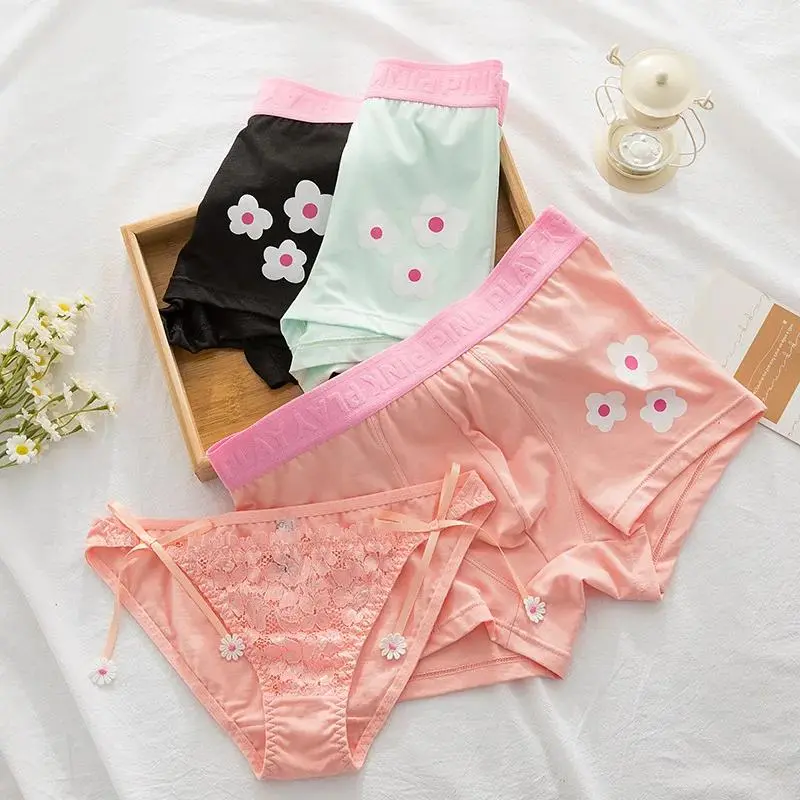 Bộ Quần Lót Cặp Đôi, Đồ Lót Cotton Ren Gợi Cảm, Boxer Nam, Quần Sịp Nữ, Quần Lót Tình Nhân Gợi Cảm, Đồ Lót, Thích Hợp Cho Bạn Trai Và Bạn Gái