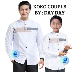 Koko Yordan Couple Anak & Dewasa/ Kemeja Koko Couple/Koko Azzahir Lengan Panjang