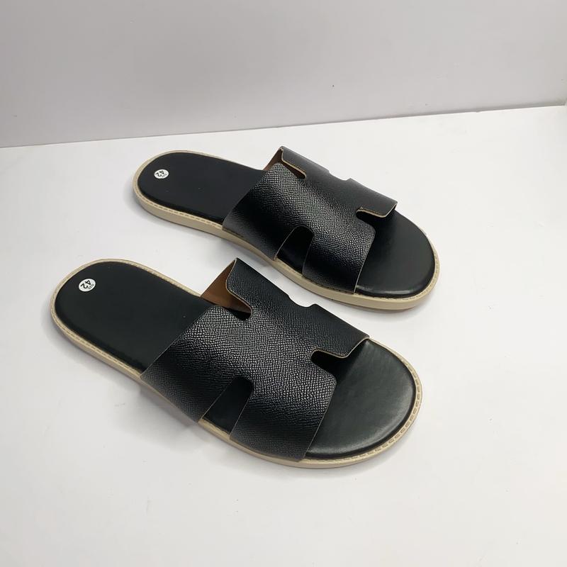 Dép nam quai ngang chữ H  cho nam quai da đen đế bằng cao su giả gỗ cao cấp. Boy cháy phố- dép nam đẹp 2024 Sandal DéP Jean Quai Hậu Nhung 7
