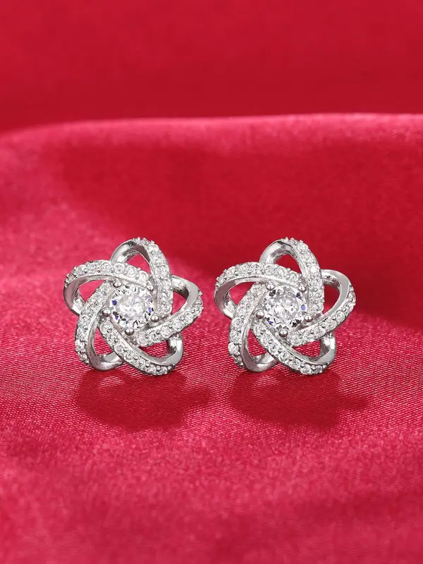 Fashion Criss Cross Design Rhinestone Inlaid Pretty Studs Earrings As Gift, Anniversary Wedding Party Jewelry Gifts for Women, Classic Fashion Accessories for Daily Wear, without Box, Pretty Studs 0