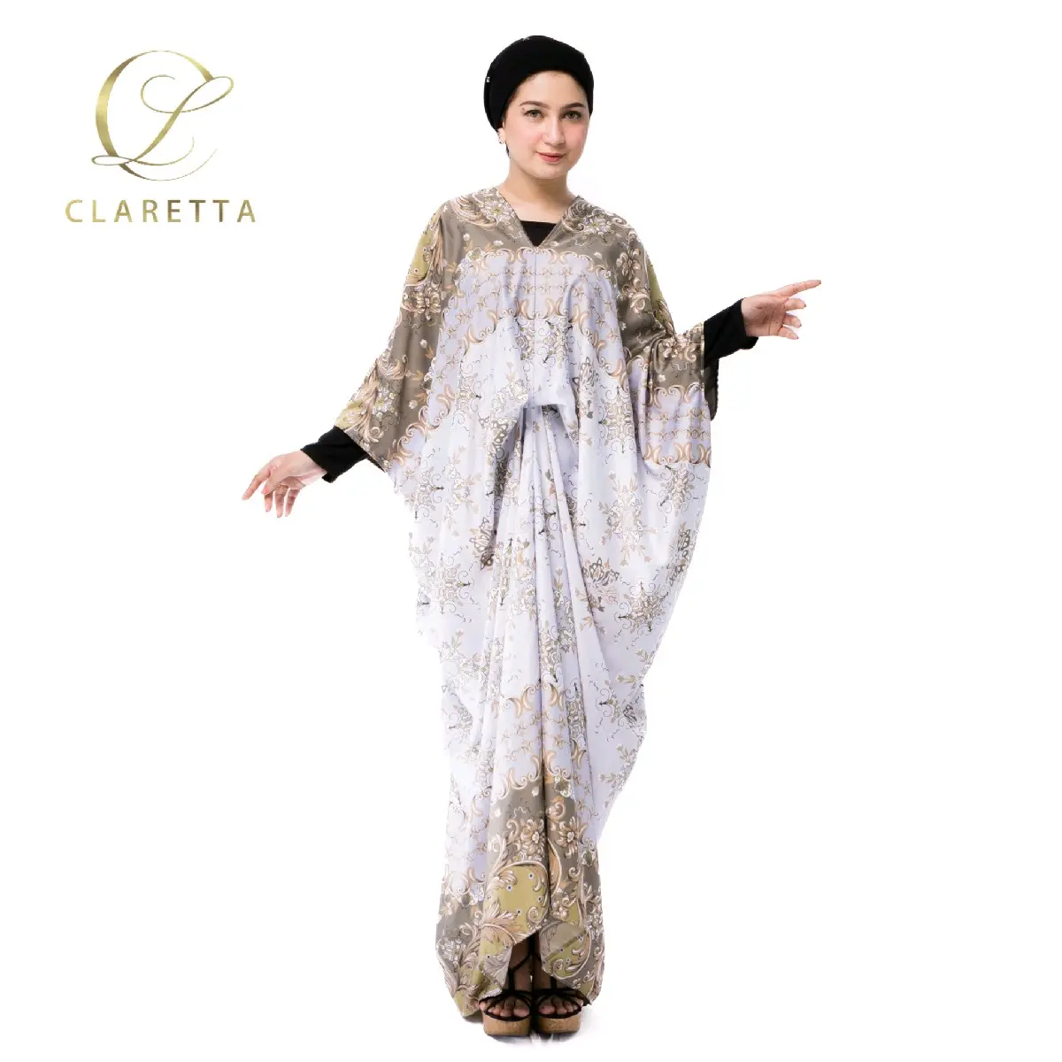 Kaftan Melodi Abu-Abu Corak