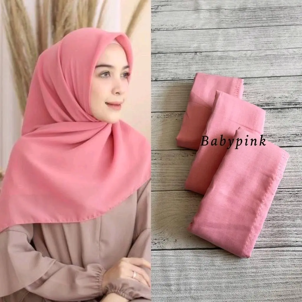Hijab segiempat voal polos LASERCUT Lembut Nyaman