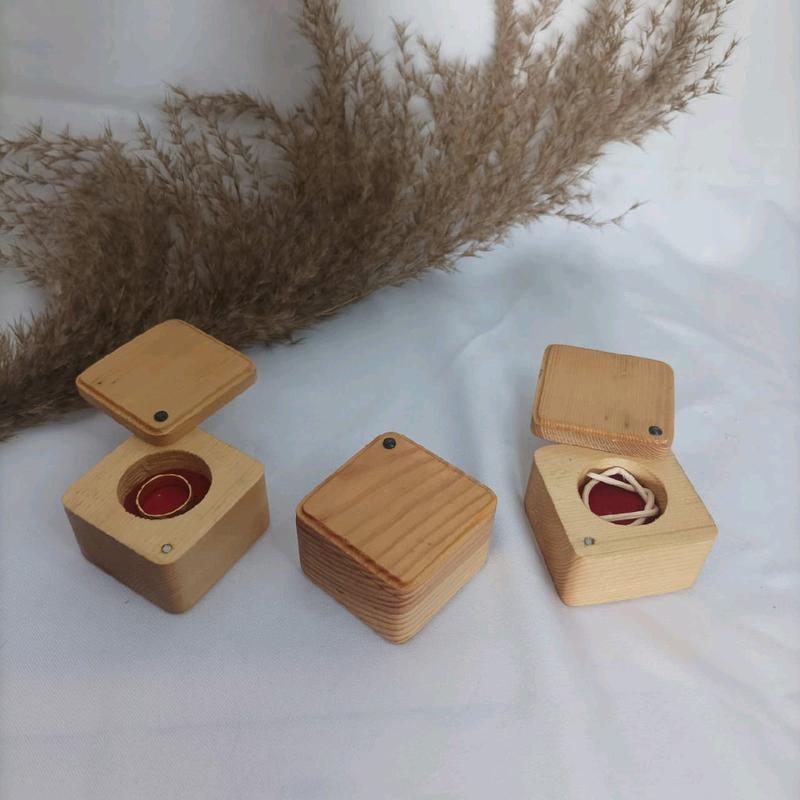 KOTAK CINCIN KAYU WOODEN RING BOX JEWELRY WEDDING MAHAR 1