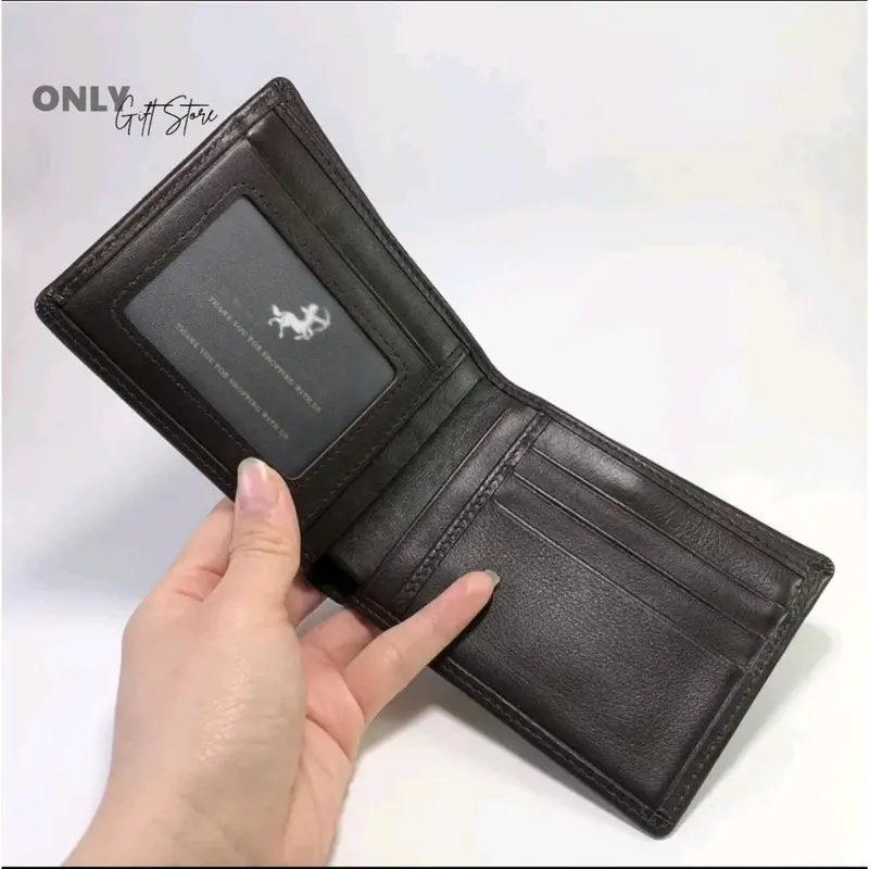 VÍ NAM DA BÒ THẬT KHẮC LOGO LƯU NIỆM | DA BÒ NAPPA CAO CẤP | KÈM HỘP ĐỰNG | WALLET LEATHER Nam Nhiều Ngăn 4