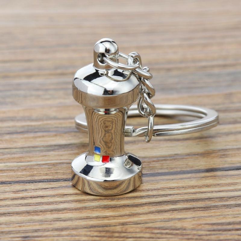 Dụng cụ pha cà phê sáng tạo 3D Móc chìa khóa Sữa bình quà tặng cà phê Dụng cụ pha cà phê Barista mini bằng kim loại Phụ kiện móc chìa khóa sáng tạo cho cô gái Quà tặng Women Hoa 5