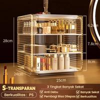 Gambar LuvHome Rak Kosmetik Dengan Laci Anti Debu Tempat Make Up Skincare Rak Akrilik Multifungsi / Tempat Penyimpanan Dengan Tutup Acrylic Storage Organizer Drawer Cosmetic - S-3 Susun Coklat dari LuvhomeMall Kota Tangerang 5 Tokopedia