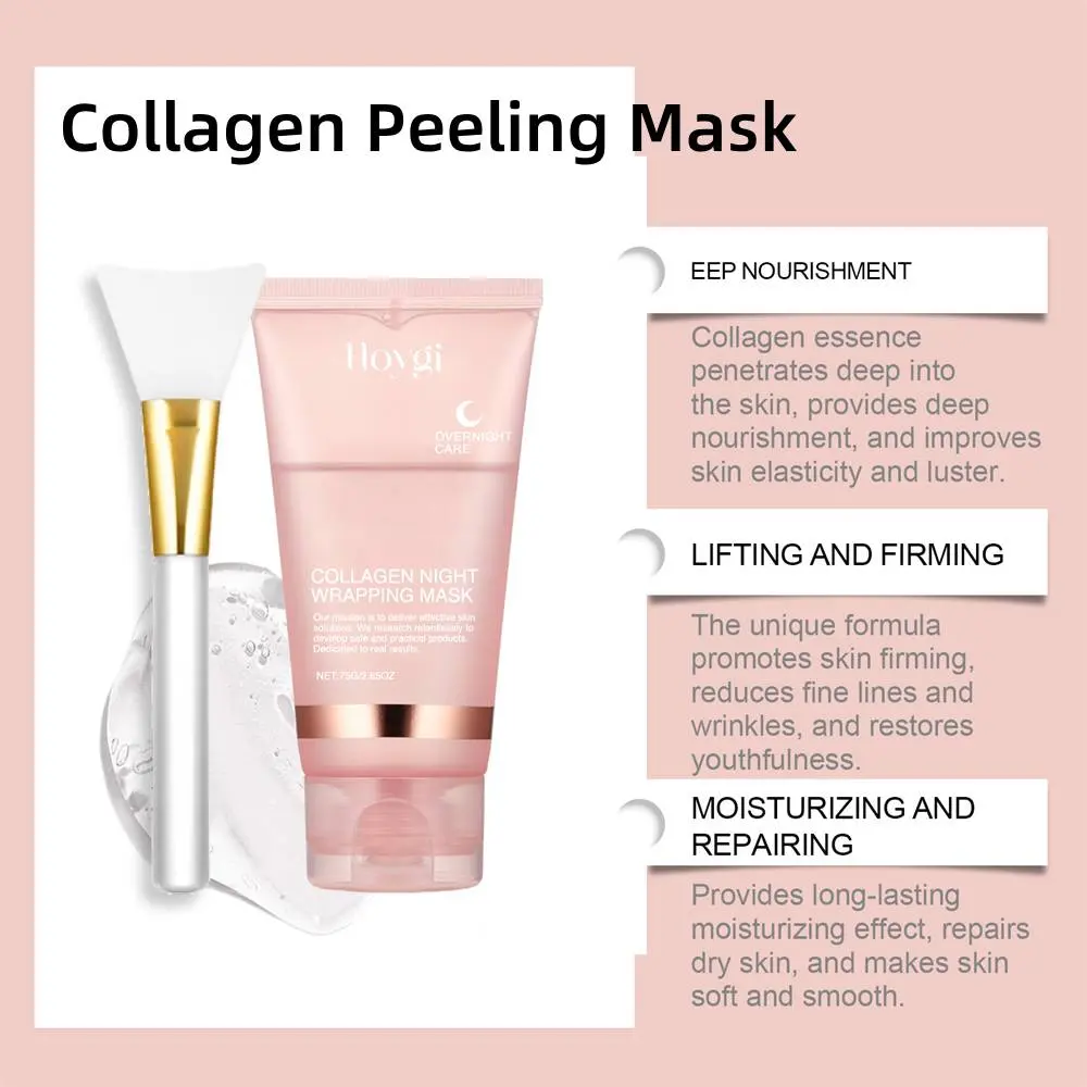 HOYGI Collagen Tear-Off Mask Deep Hydration Skin Firming Facial Mask With Scraper