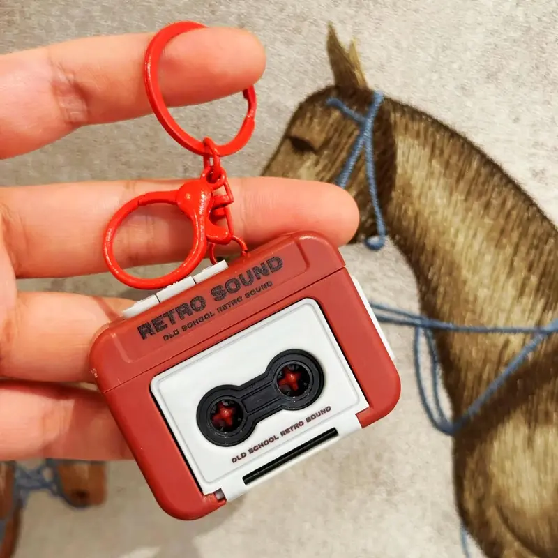 Máy ghi băng Mini Cổ Điển Phong Cách Cổ Điển Móc Chìa Khóa Âm Nhạc, Máy Phát Nhạc Mini, Móc Khóa Kỷ Niệm, Thích Hợp Cho Cặp Đôi Và Bạn Bè, Quà Tặng Năm Mới 6