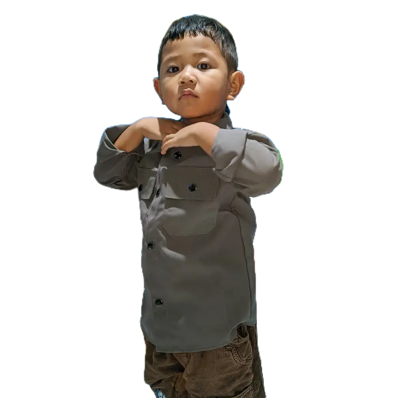 kemeja anak semi parka anak Hitam fashion 3