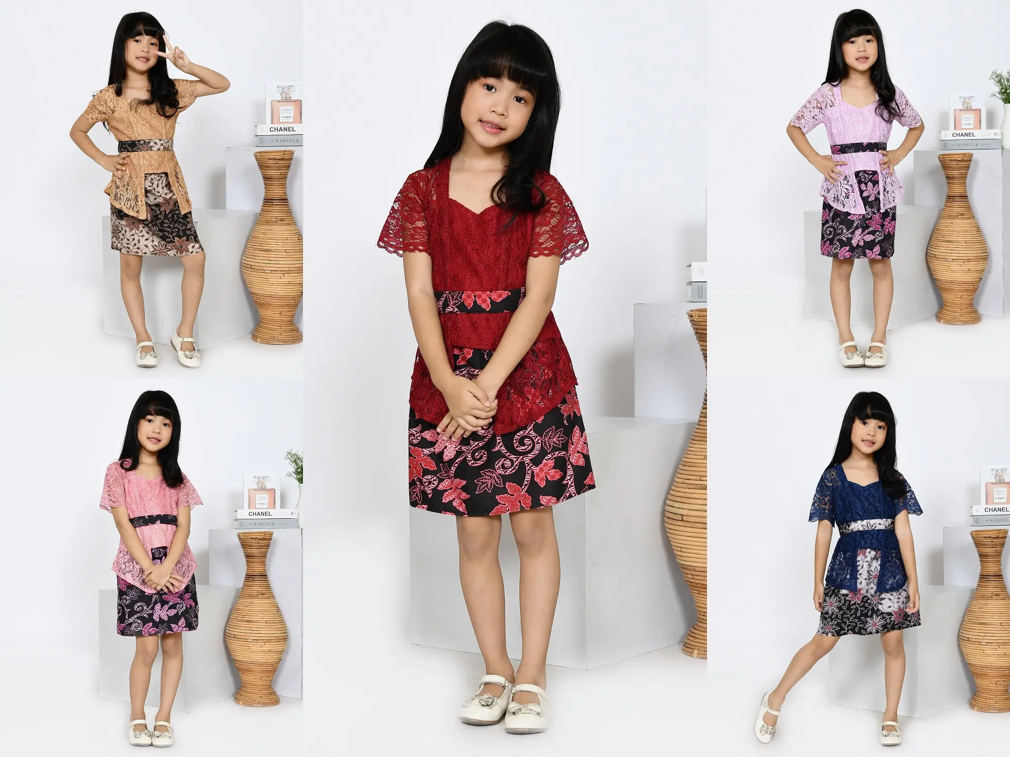 Setelan Kebaya Anak Kutu Baru CHACA KID Brukat Batik Pesta Kondangan