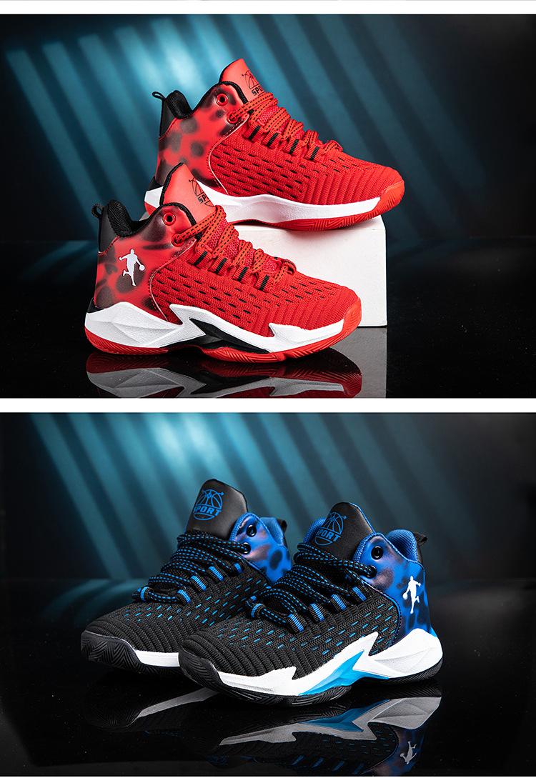 Barnbasketskor Höga 2023 Vår och sommar Nya pojkars sportskor Mesh Andningsbara Medium och stora barnpojkarsneakers_voghion.com