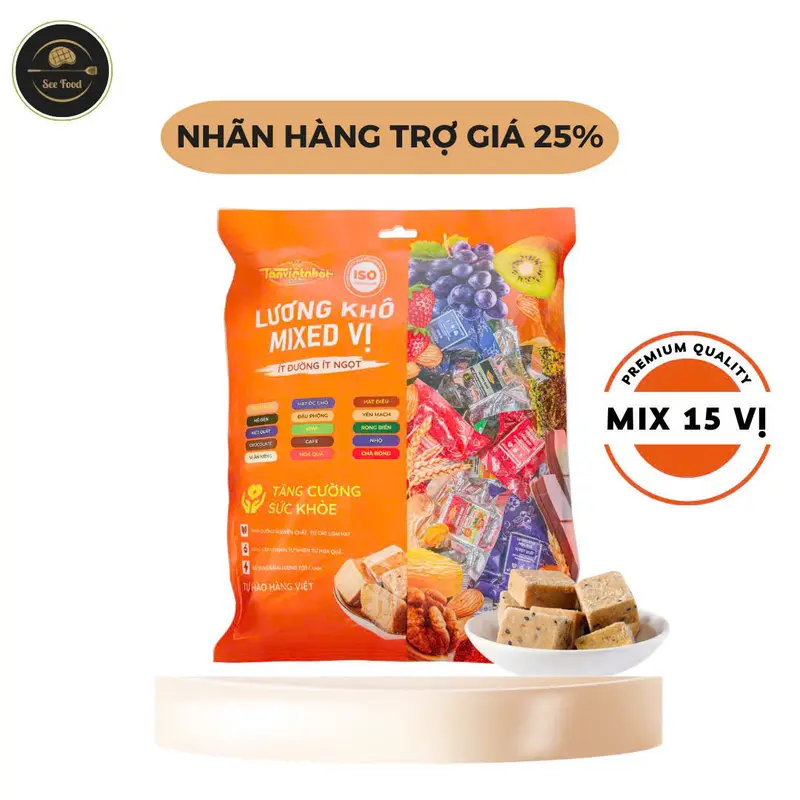 1KG Lương khô 15 vị dinh dưỡng TÂN VIỆT NHẬT (MIX CHUẨN) VÀ 13 VỊ FUFUCO Thức Ăn Vặt SEE FOOD A4 Snack ngucoc 2