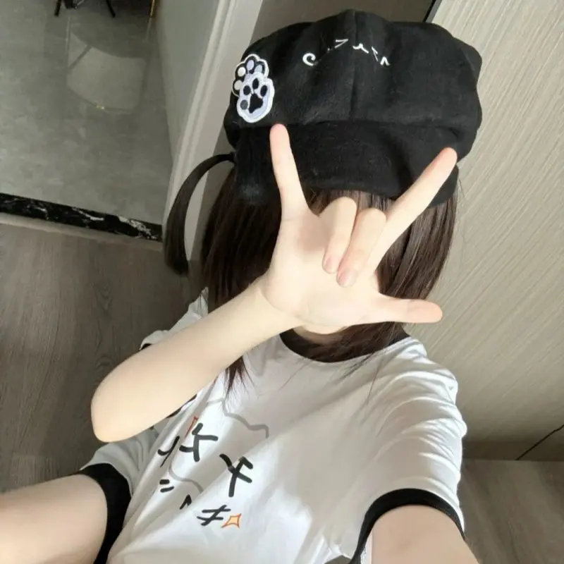 Mũ Tai Mèo Và Mũ Mỏ Vịt, Phong Cách Nhật Bản, Dễ Thương Và Ngọt Ngào, Thích Hợp Để Hóa Trang Và Bó Sát Khuôn Mặt, Thiết Kế Đẹp, Mũ Bóng Chày Độc Đáo