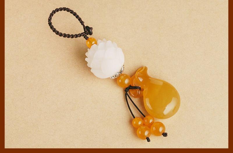 Product Introduction of Mặt Dây Chuyền Chìa Khóa Ô Tô, Thiết Kế Hoa Sen Bồ Đề, Làm Bằng Chalcedony, Quà Tặng Sáng Tạo, Móc Chìa Khóa, Thích Hợp Cho Nam Và Nữ, Thời Trang, Đồ Trang Trí Túi Cao Cấp Móc Chìa Khoá Móc Khoá 24