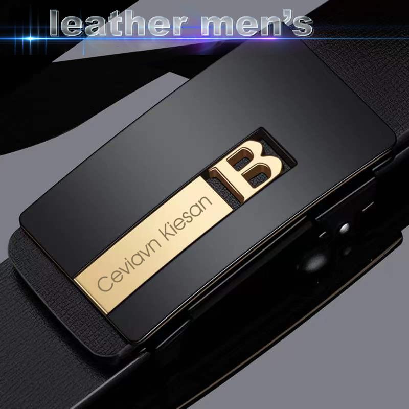 thắt lưng da nam chữ B phong cách hàn khóa mạ điện dây rộng 3.3cm dài 125cm