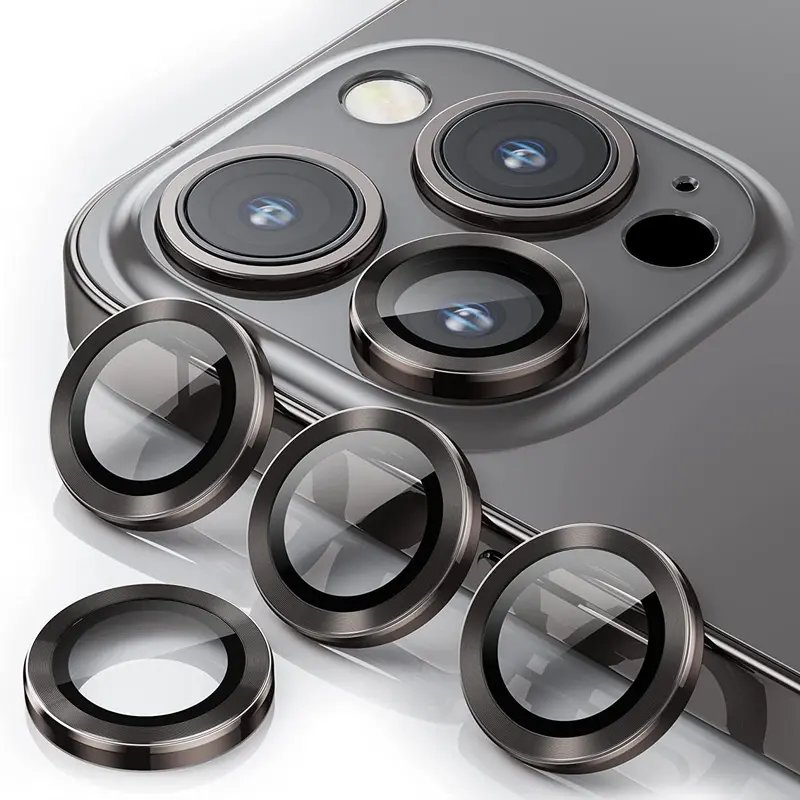 Kính Bảo Vệ, Chất Liệu Kim Loại, Dành Cho iPhone 15, 14, 13, 12, 11, Pro Max Và 12, 13 Mini, 14Plus Và 14Pro Max, Kính Bảo Vệ Ống Kính Máy Ảnh, Bao Gồm Phim 1