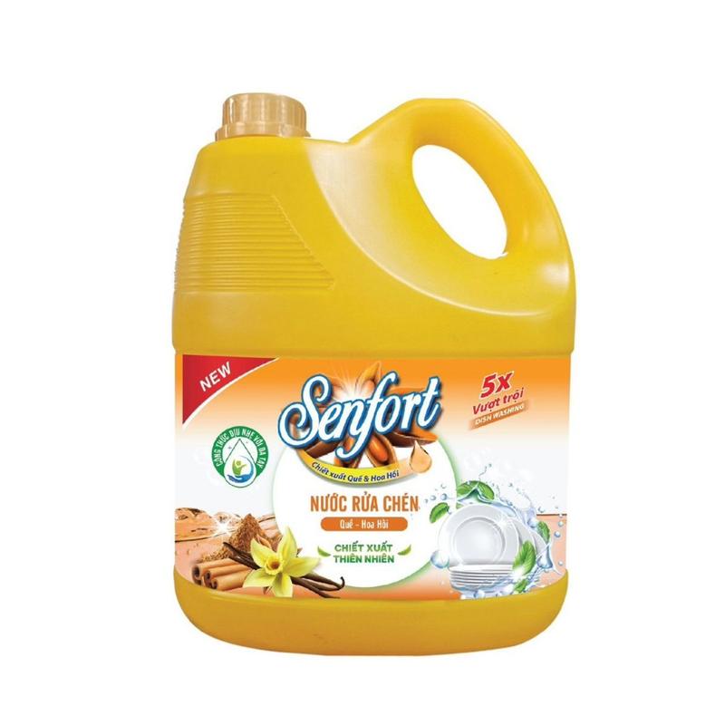 (MUA 1 TẶNG 1) Nước rửa chén SENFORT chiết xuất thảo dược thiên nhiên hương Quế - Hoa Hồi - 3600ml 3