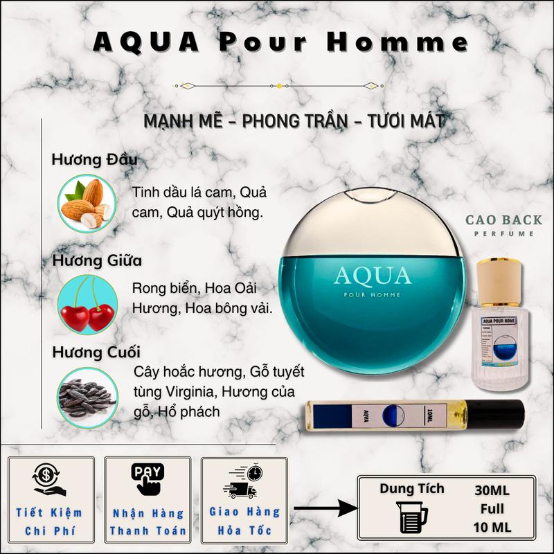  Nước hoa nam AQUA  phiên bản EDT - mùi rong biển tươi mát nhẹ nhàng 