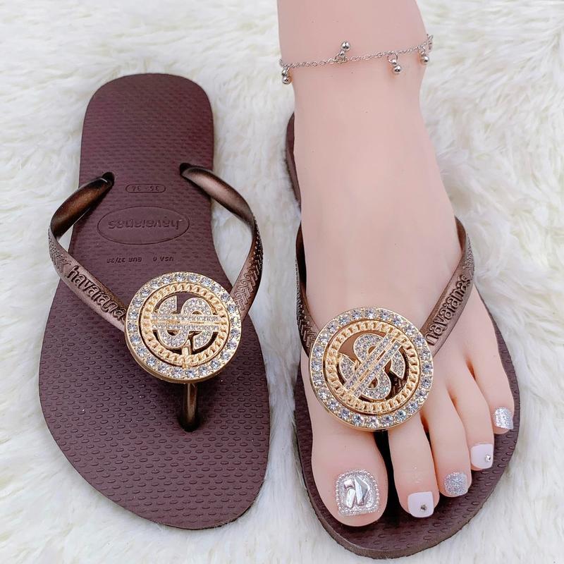 [SALE] DÉP HAVAIANAS NỮ -SLIM MIX ĐỒNG TIỀN XOAY (THU HƯỜNG) DéP GiàY Nhung Sandal Shoes Cao Caro Women Cao Su Jean