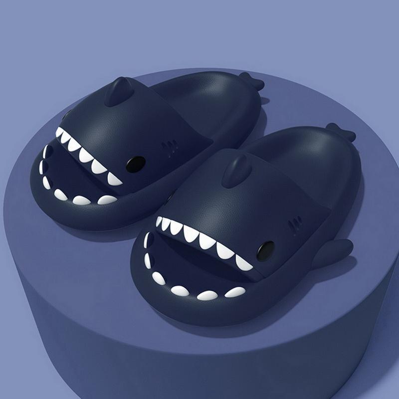 Cute Shark Slippers For Couple Anti-Skid EVA Solid Color Slipper Women Outdoor Cool Indoor Household Funny Shoes 0