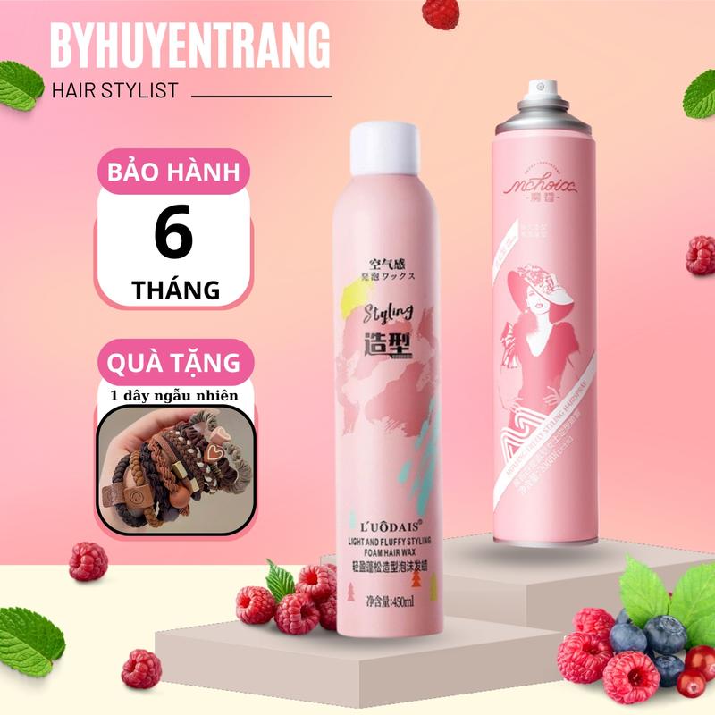  Gôm mềm keo xịt giữ nếp tóc nữ keo bọt tạo kiểu tóc xoăn nam nữ mềm chai 420ml Chính Hãng 