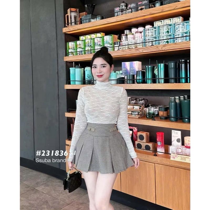 Áo Ren Lưới Hoạ Tiết Thêu Hoa Nhí,Mặc Phối Trong,Chất Mềm,Hàng QC