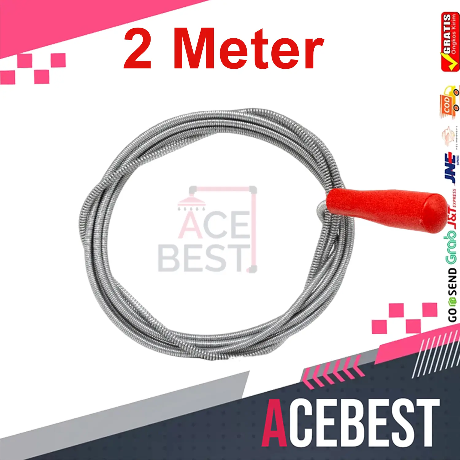 Alat Pembersih Selang Wastafel Untuk Pipa Tersumbat Cleaner Manual JS-112