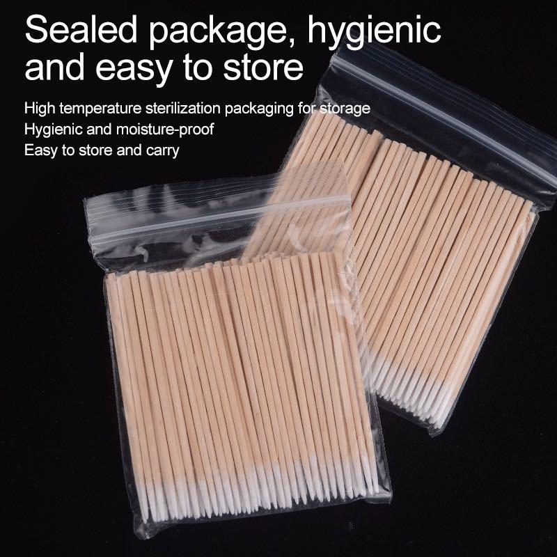 Product Introduction of 100 Pcs Of 7CM Semi-Permanent Tattoo With Pointed Beak Single Head Swab For Eyebrow Tattoo Mist Eyebrow Bleaching Lip Small  Swab Cosmetic  Stick Kapok Stick 17