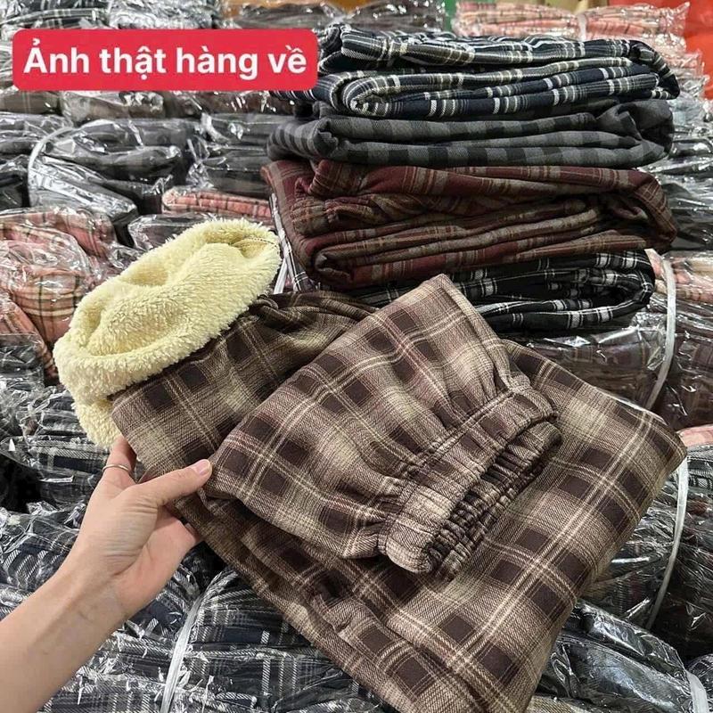Product Introduction of Quần Kẻ Dạ Lót Lông Form Xuông Màu Basic Hot Trend Top Women 6