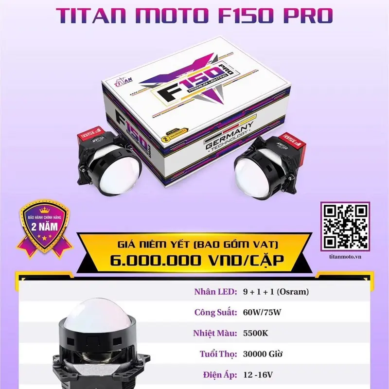BI LED TITAN MOTO F150 PRO - TIÊN PHONG CÔNG NGHỆ, DẪN ĐẦU XU HƯỚNG