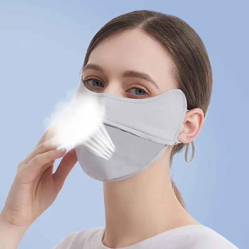 Mặt Nạ Lụa Lạnh Che Nắng Và Chống Nắng, Bảo Vệ Mắt, Chống Nắng, Thích Hợp Cho Mùa Hè, Chống Tia UV, Dành Cho Nữ, Che Nửa Mặt, [TTAA], Hàng Mới Về 3