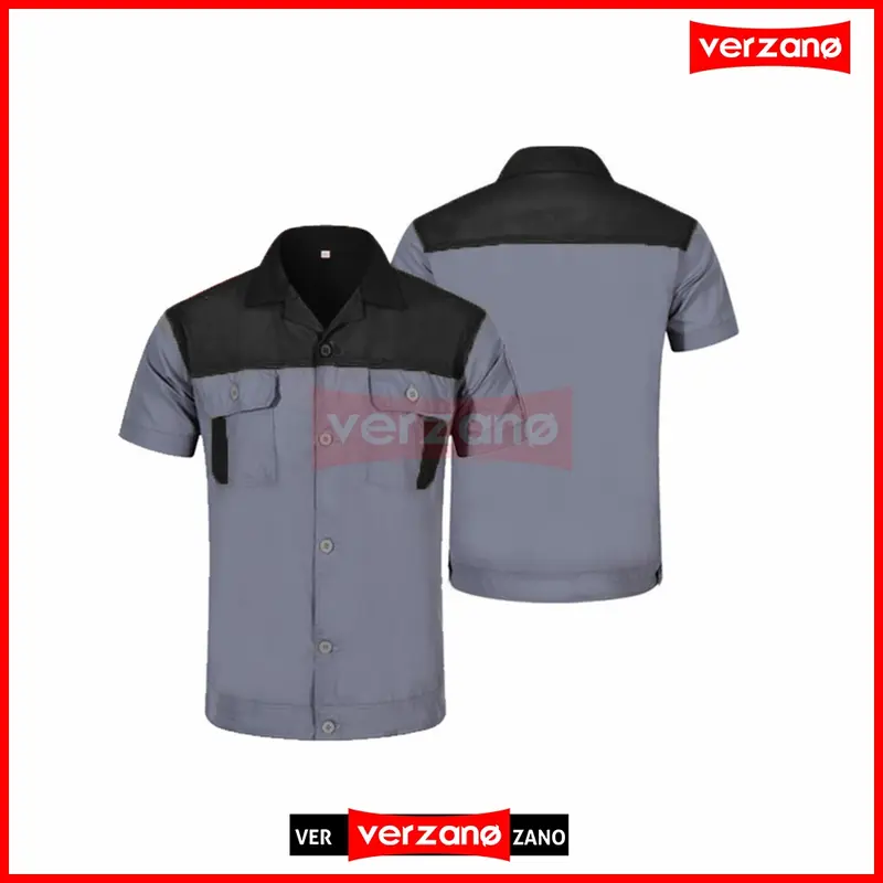 Baju Kerja Pria Kemeja Casual Seragam Kantor Seragam Kerja Pria Sporhem Mekanik Bengkel Montir Sipil Tangan Pendek Bahan Drill Murah 1