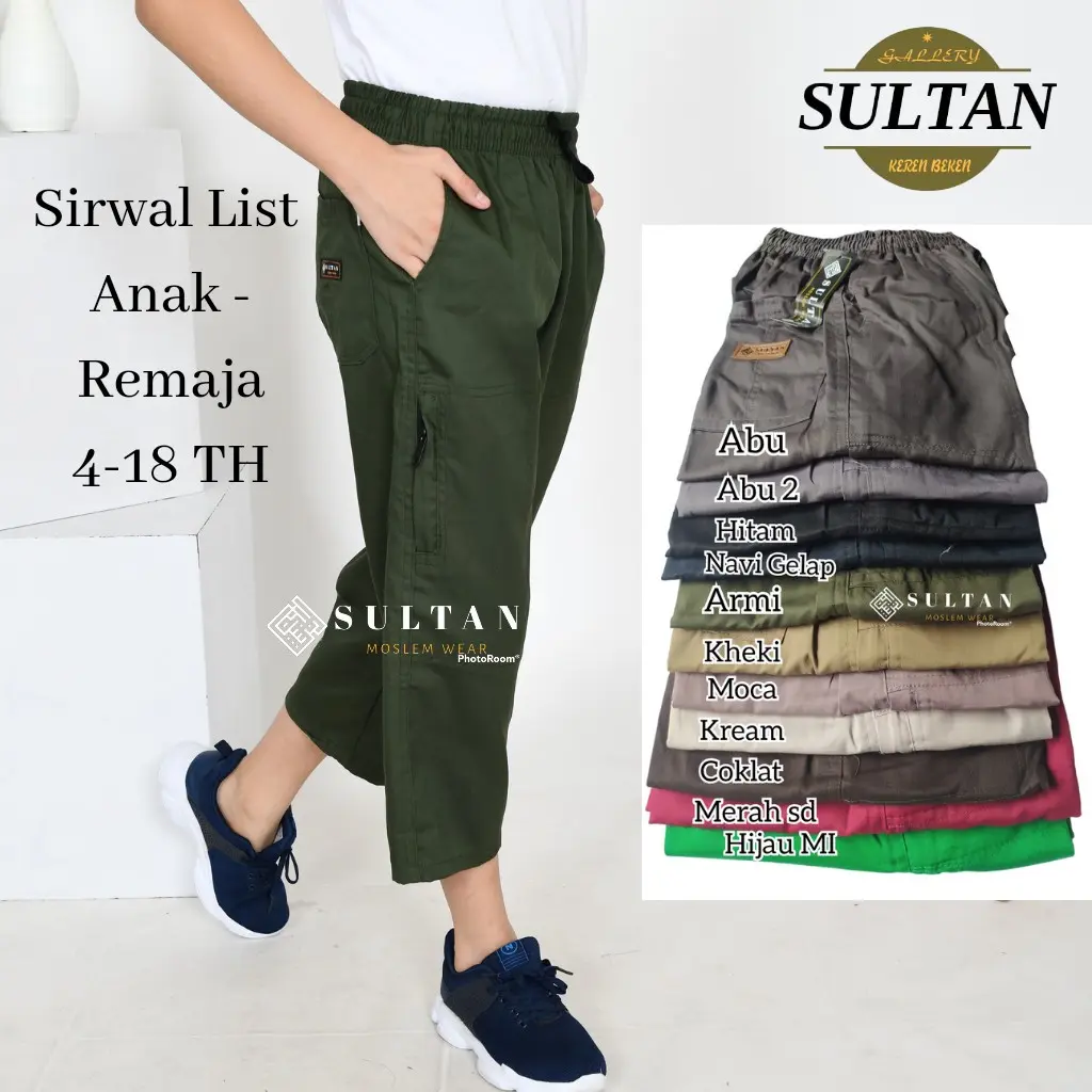 Celana Komprang Anak List SULTAN Usia 4 5 6 7 8 9 10 11 12 13 14 16 17 18  Tahun fashion