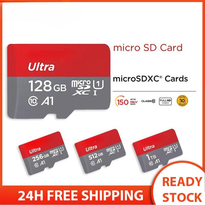 Thẻ nhớ Micro SD Thẻ nhớ HD 512GB/256GB/128GB/64GB/32GB/16GB Thẻ TF/SD Tốc độ cao Class10 dành cho Camera Wifi, Điện thoại, Camera hành trình