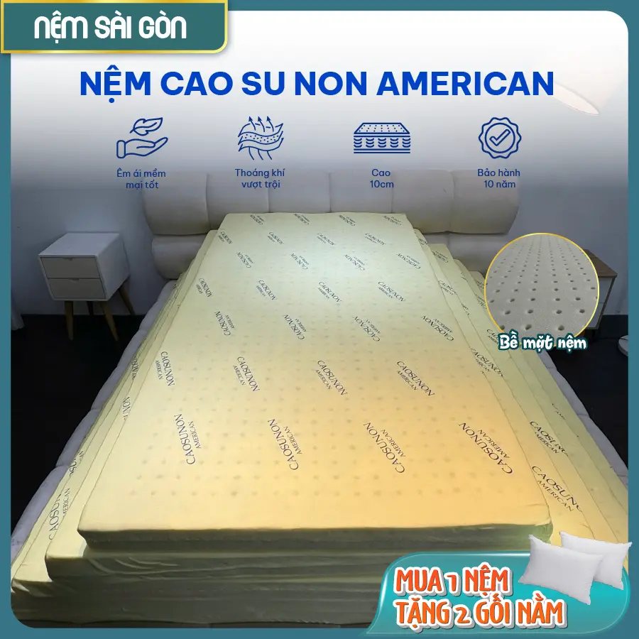 sale 1m4x2mx10cm nệm cao su non american-bền đẹp-giá công ty*