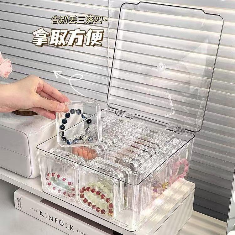 Bracelet Crystal Storage Box Storage Desktop Bracelet Transparent Jewelry Crafts Ornament Dustproof Necklace Finishing Box Display Organizer Storage Box 2
