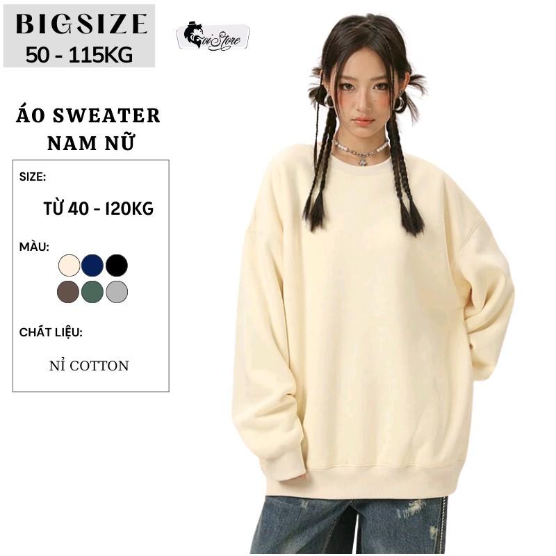 BIGSIZE 40-120kg Áo SWEATER Nam Nữ Tay Dài Vải Co Giãn Thời Trang Dài Tay Menswear Thun Women Top nỉ da Hoodie Bò