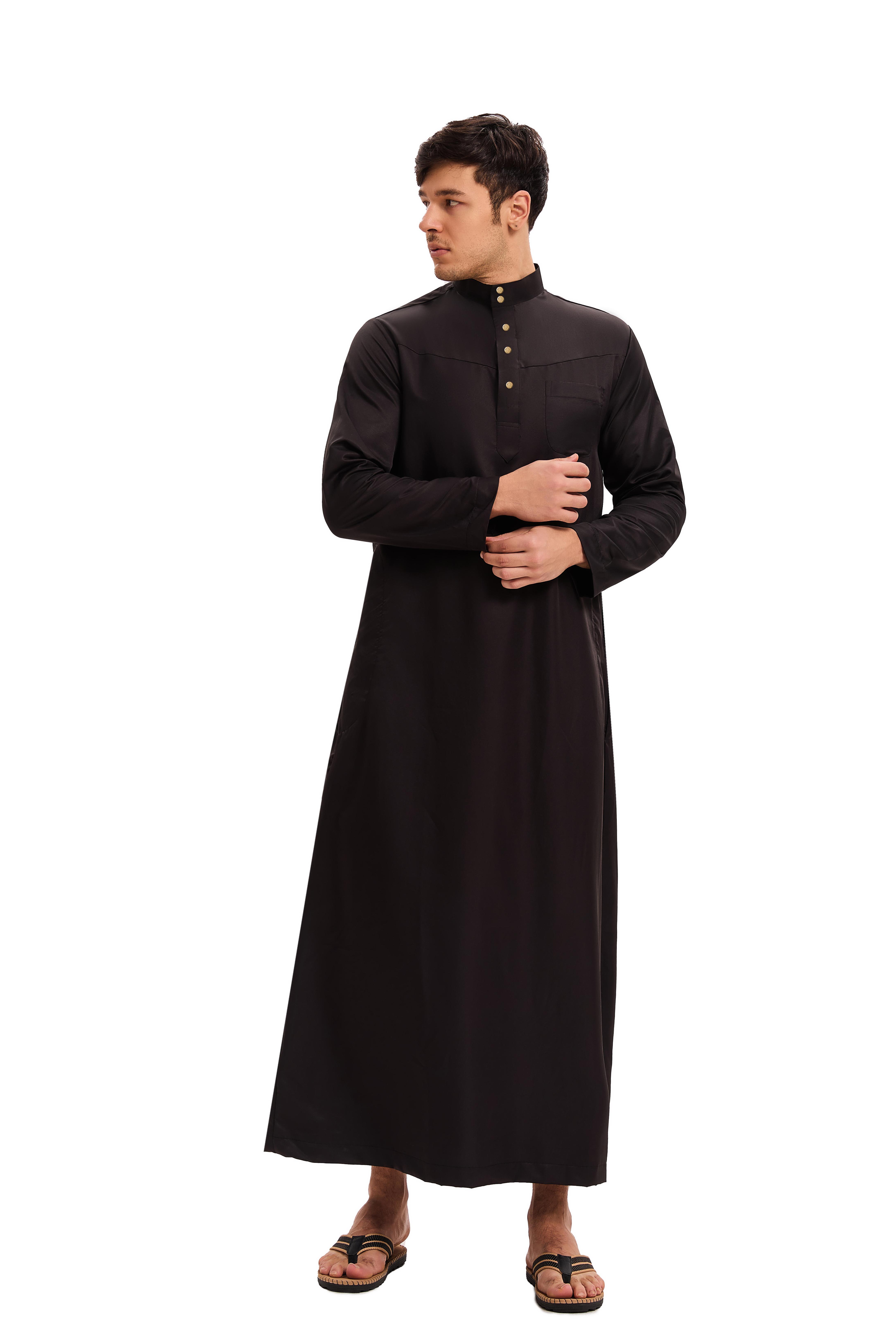 A-Jubah Muslim Pria Premium Lengan Panjang Lengan Pendek DEWASA ANAK-ANAK Jubah Slimfit Gamis Pria Busana Muslim Jubba Alfaan Jubah Alzan Hitam Putih Gamis Saudi