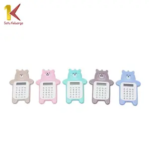 [COD] SK C325 Kalkulator Mini Motif Beruang 8 Digit Tombol Karet Sekolah Stationary Plastik