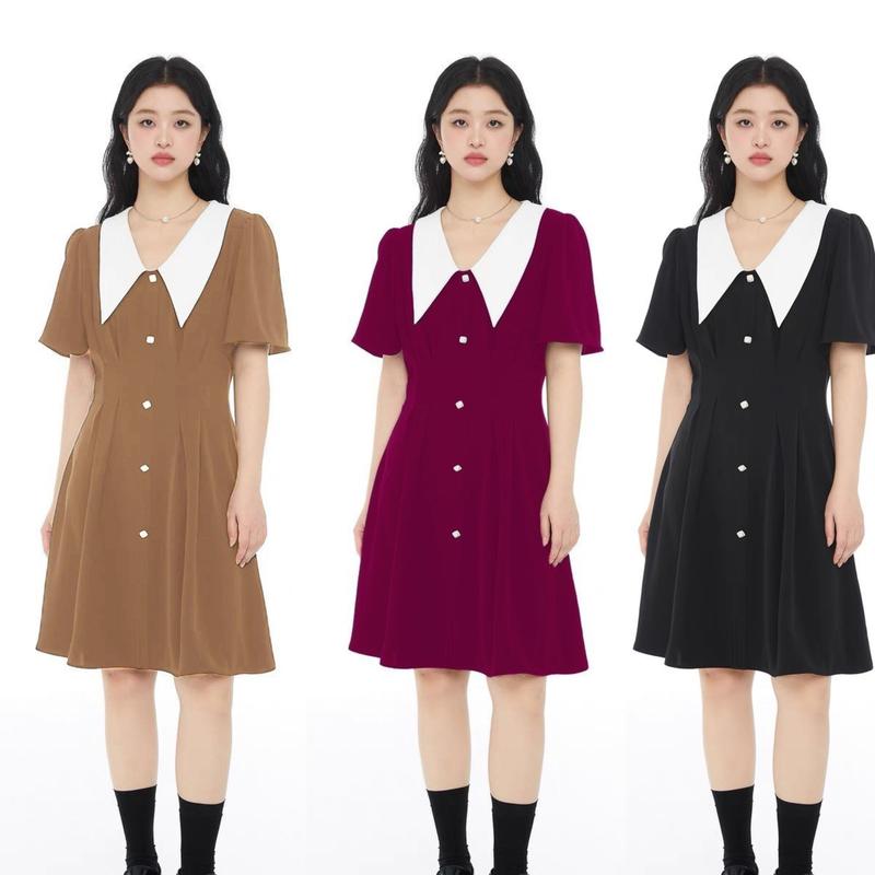 Xả Kho Thời Trang Bigsize Váy Dự Tiệc 50 - 100Kg Vải Cotton Lạnh Cao Cấp Thanh Lịch Nữ Dress Women Đen Voan - A.1098