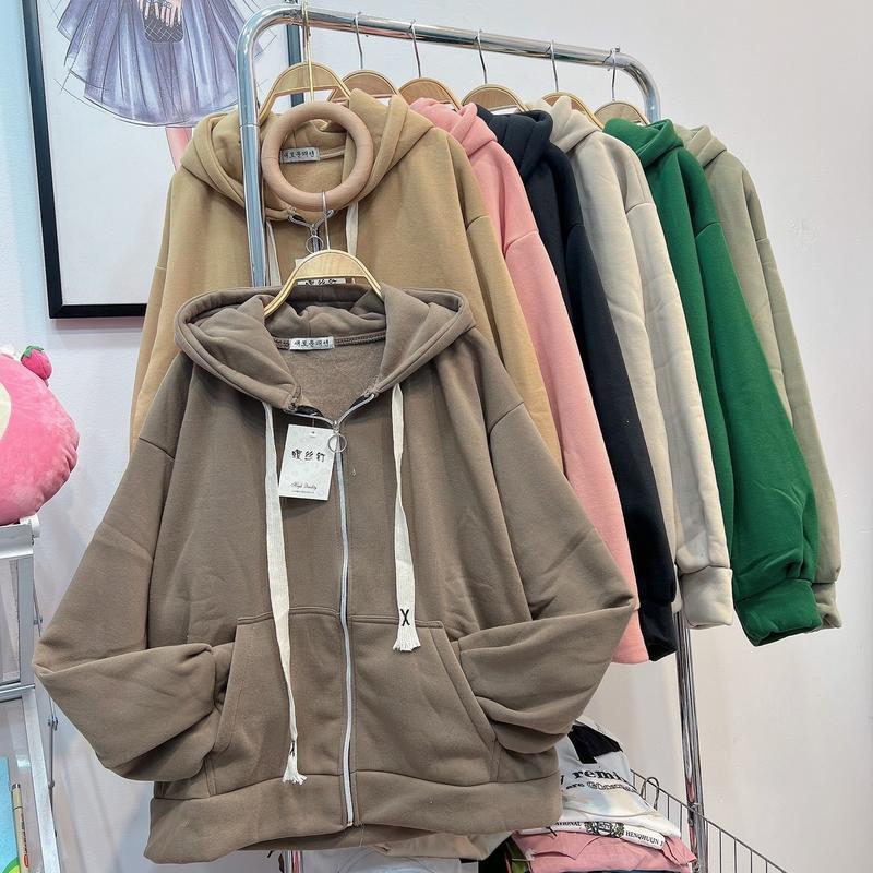 Fadicstudio Áo Khoác Nỉ 4 Túi Form Dài Tay Phồng Nữ Top Women Hoodie Nhung Voi Chất Liệu Dày Dặn Giữ Ấm Thời Trang Phù Hợp Nhiều Phong Cách Size 40kg-75kg Màu Sắc Tôn Da