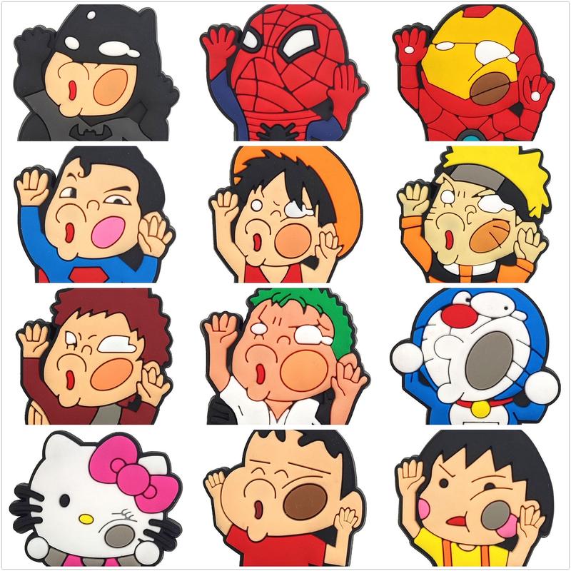 Phụ Kiện Trang Trí Giày Cho Trẻ Em 1 Chiếc Phim Hoạt Hình Khuôn Mặt Vui Nhộn Anime Quyến Rũ Ghim PVC Phù Hợp Với Jibbitz Crocs Dép Khóa Quà Tặng Tiệc Tùng Bộ Xăng Đan Trẻ Em Tự Làm