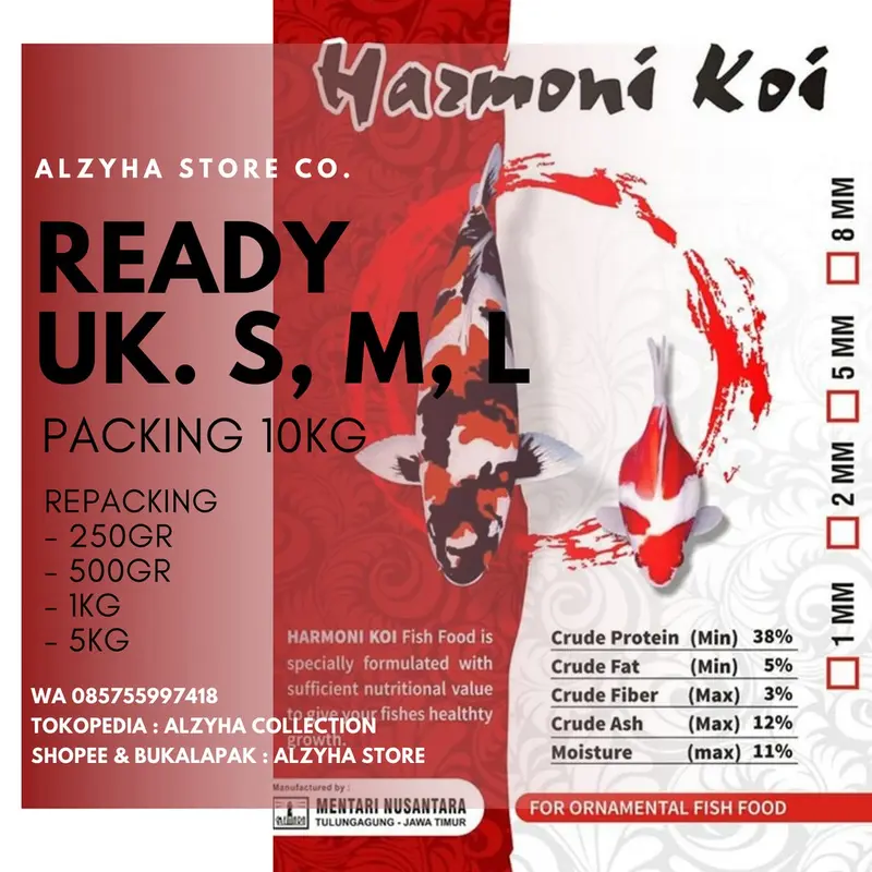 (1KG) HARMONI KOI REPACKING GROWTH & RED MAX 1