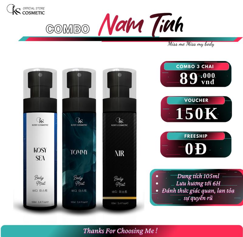 Body Mist Nam - Xịt Thơm Toàn Thân Nước Hoa Cho Nam Phù Hợp Đi Học