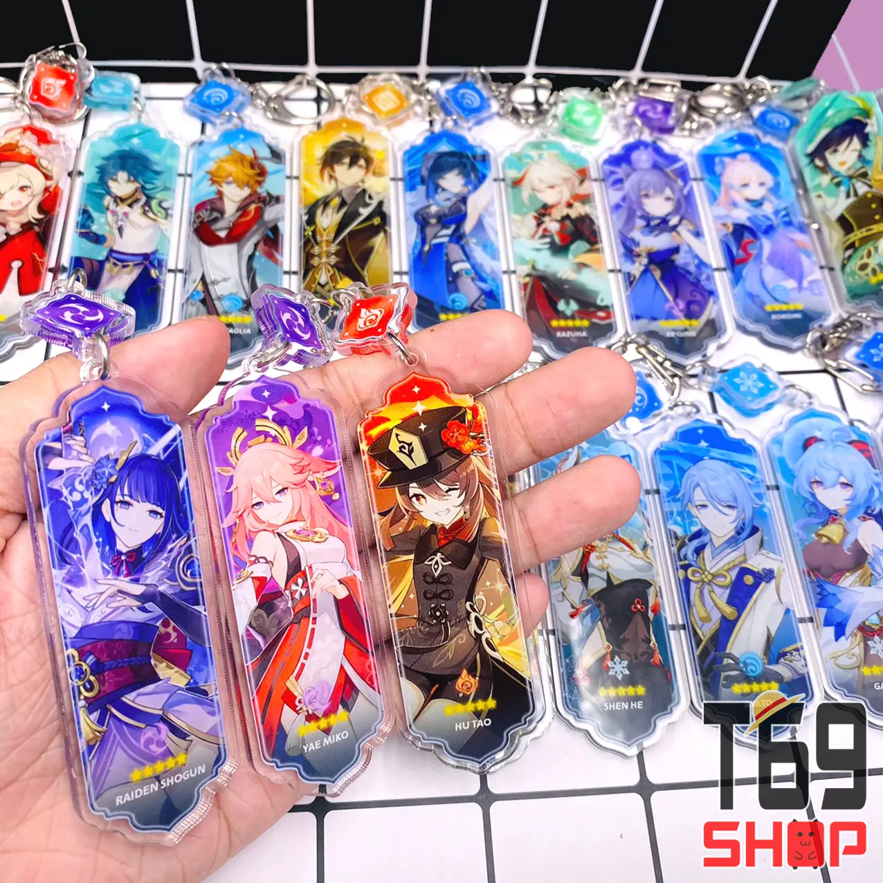 [62 mẫu] Móc khóa mica game Genshin Impact - Thẻ Nhân vật và Vision [T69 Shop]