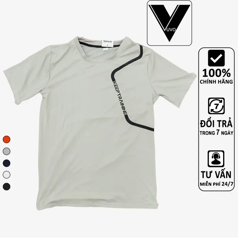 Áo Thun Thể Thao Nam Keep Training Chất Mát Mịn Vuvo Official Sport Tập Thể Dục 5