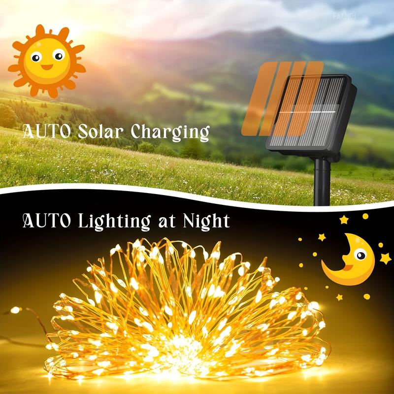 Product Introduction of Solar Fairy Light 300LED Outdoor Oversized Beads And Ultra Bright Solar String Lights Upgraded to 50LED Garden Courtyard Decoration with 8 Modes of Solar Lights 1Pack 3